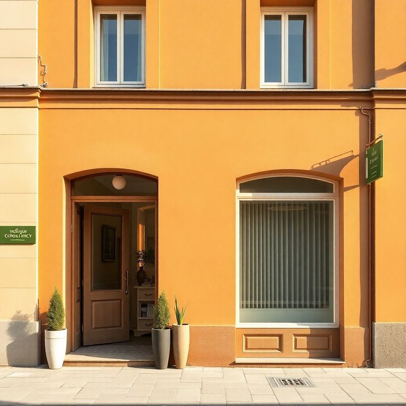 Intrarea cabinetului pe strada istorică din Sibiu